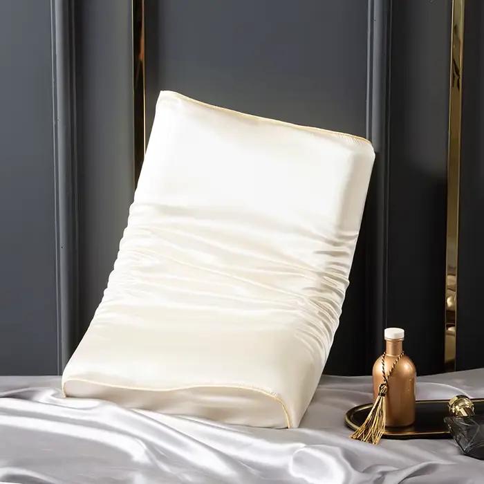 22 Momme 6A 100% taie d'oreiller en soie de mûrier pour oreiller en Latex et mousse à mémoire de forme solide housse de coussin peau de cheveux protéger étui décoratif