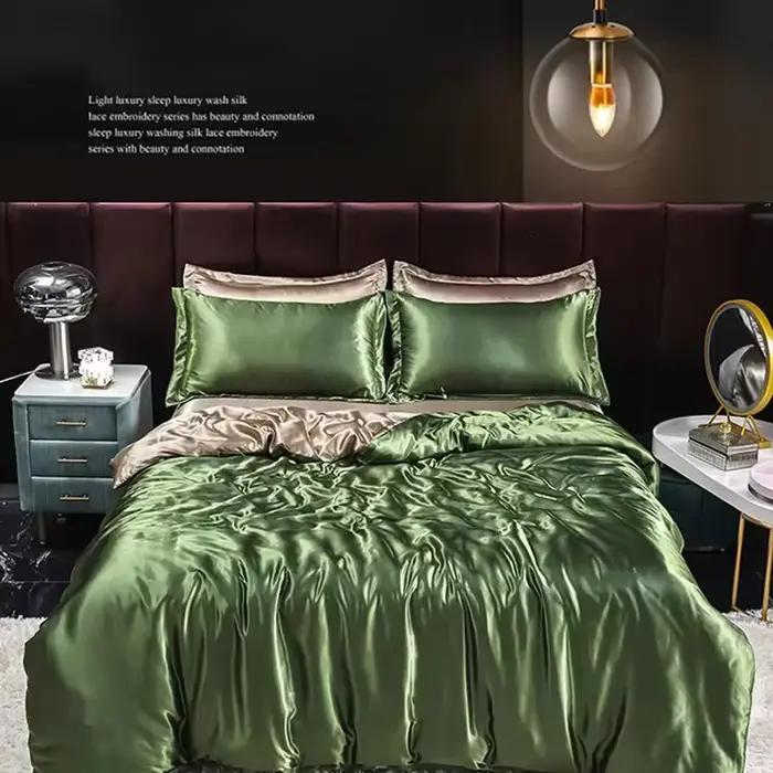 Couvre-lit en satin soyeux d'émulation de luxe pour l'été