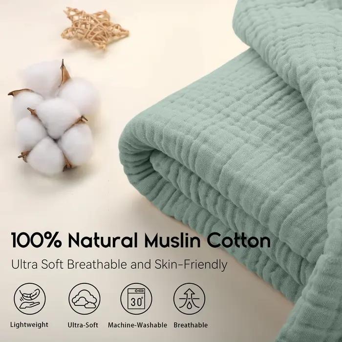 Battilo 100% couverture en mousseline de coton pour canapé 6 couches respirant léger Boho lances pour canapé-lit grandes couvertures d'été