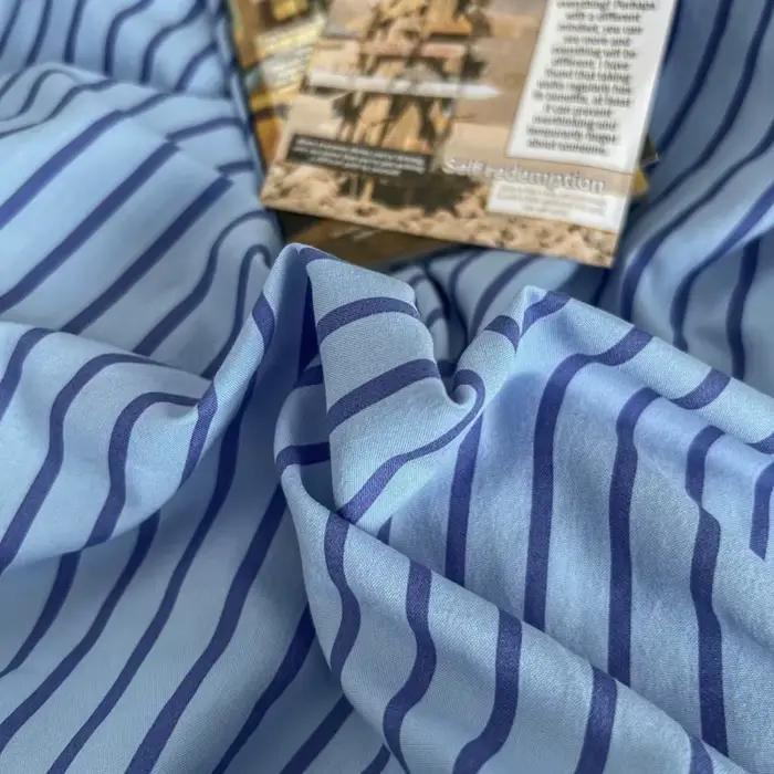 Ensemble de literie INS Style à rayures bleues, housse de couette, taie d'oreiller avec drap de lit, vêtements de maison, ensembles de draps pour chambre de garçons et filles