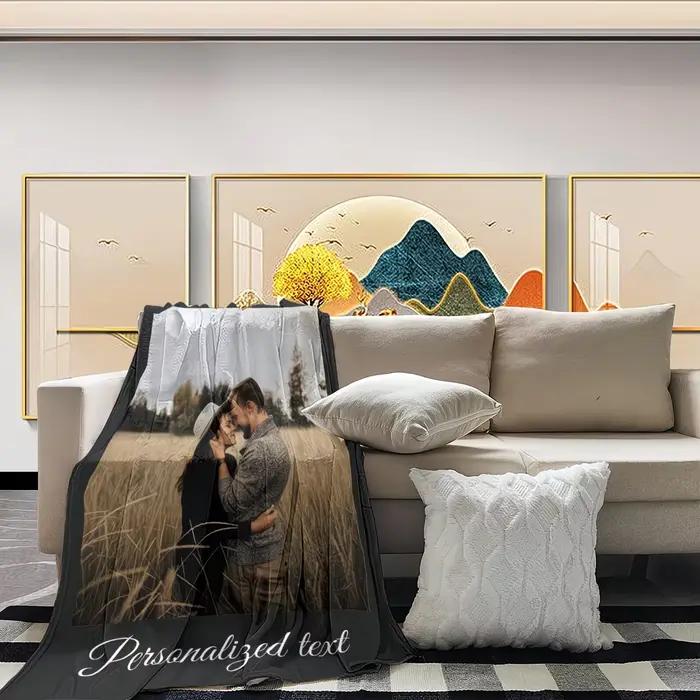 1 couverture personnalisée avec texte et image imprimés sur mesure