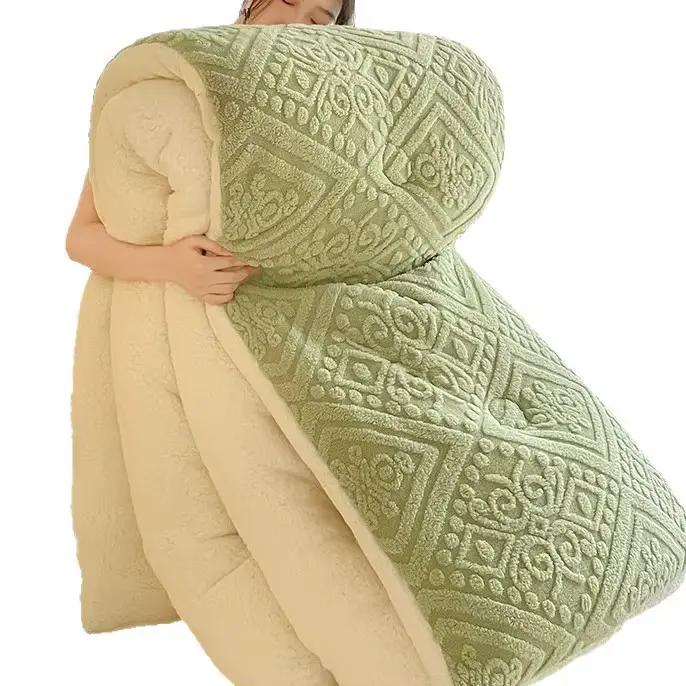 Couette épaisse en velours Double face pour lit simple et Double