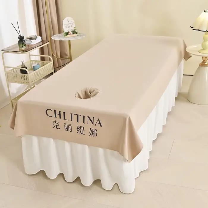 Drap de lit de beauté 120x230cm avec/sans trou pour salon de beauté