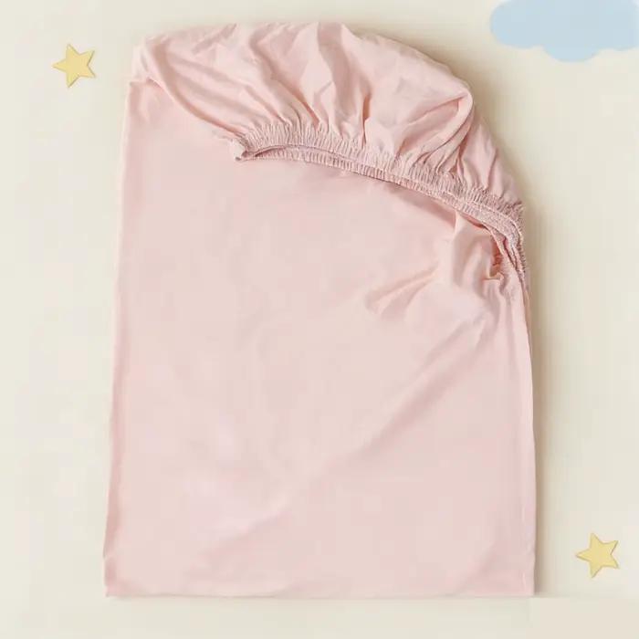 Drap-housse bébé 100% coton, doux, confortable et respirant, couleur unie