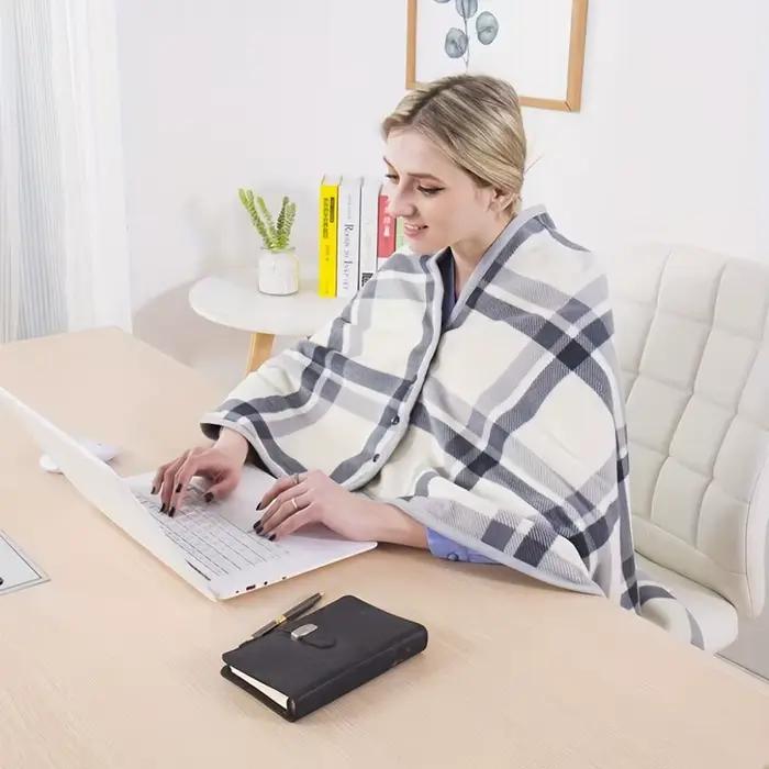 1pc 80x130cm couvertures portables châle couverture flanelle paresseux décontracté bureau