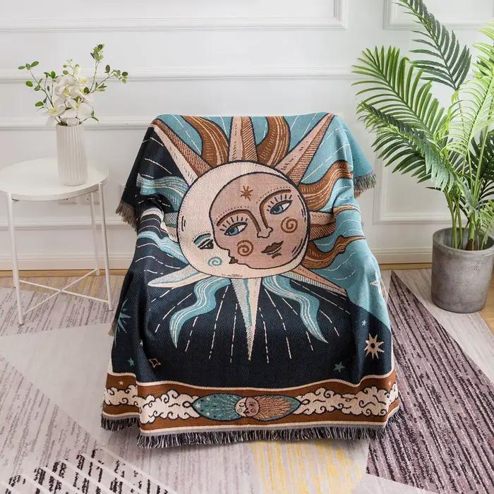 Couverture à jeter lune et soleil