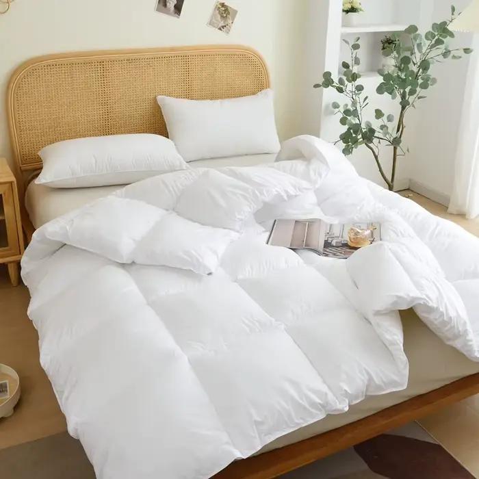 Couette douce et moelleuse pour quatre saisons, couverture matelassée épaisse, blanche, pour maison simple, hôtel, dortoir, noyau, livraison directe, 150x200cm