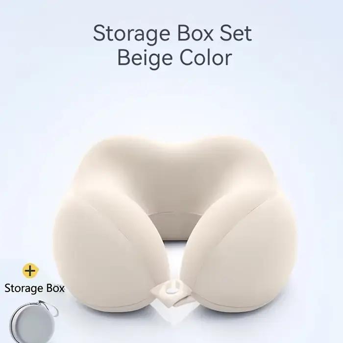 Oreiller cervical confortable en forme de U avec sac de rangement – idéal pour les voyages