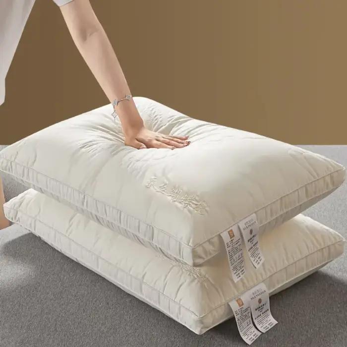 Oreiller en soie de mûrier 7A antibactérien, oreiller de luxe confortable avec enveloppe en coton, oreillers de lit d'hôtel