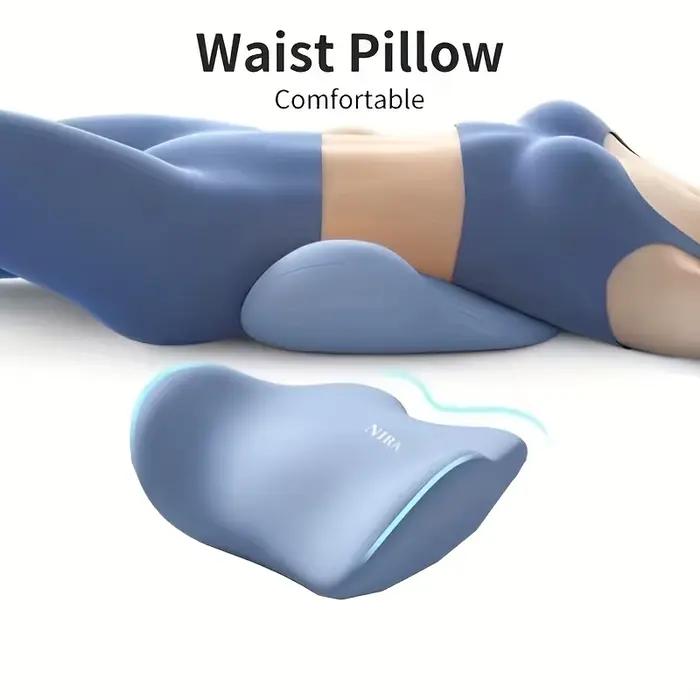 Oreiller lombaire ergonomique en mousse à mémoire de forme pour les dormeurs au bureau et au lit – Coussin de soutien confortable pour le dos avec housse lavable