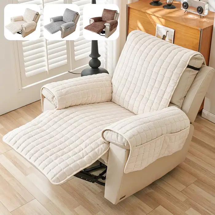 Housse de protection de canapé inclinable avec accoudoirs et poches