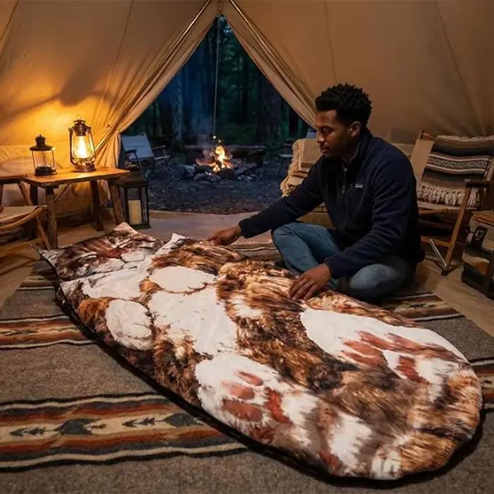 Sac de couchage géant en peluche pour adulte