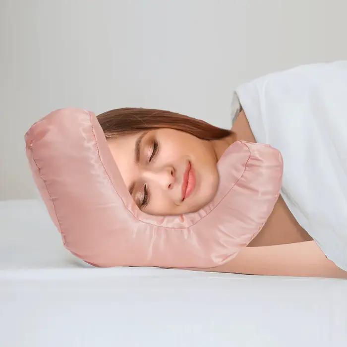 Oreiller facial de beauté anti-rides avec soutien du sommeil au dos