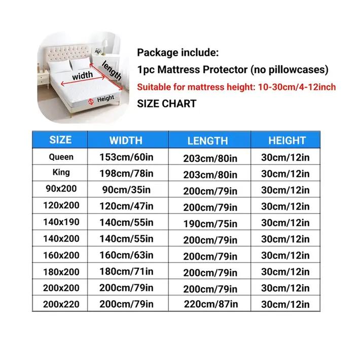 Protecteur de matelas 100 % imperméable | Motif de grille carrée