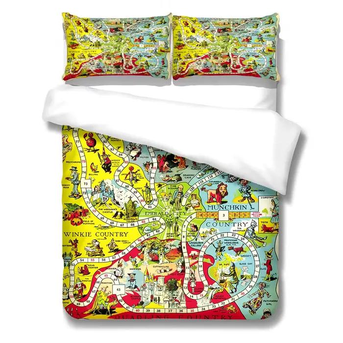 Ensemble de housse de linge de lit carte nautique du monde