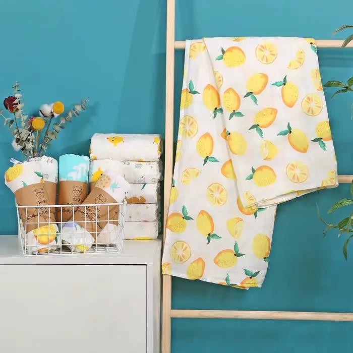 Couverture bébé emmaillotage bambou coton enveloppé serviette conception mince Double couche