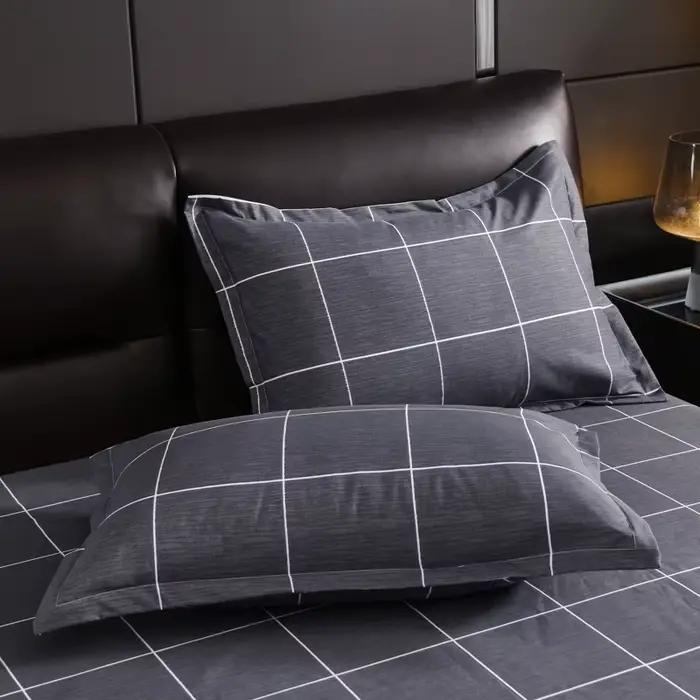 Taies d'oreiller rectangulaires à motif géométrique imprimé à carreaux pour adulte