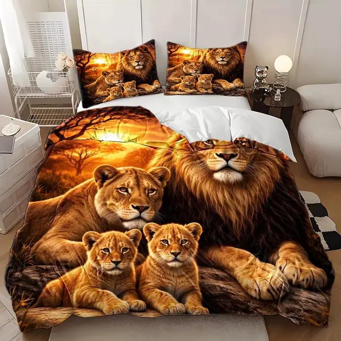 Ensemble de housse de couette 3 pièces motif hibou lumineux et rêveur