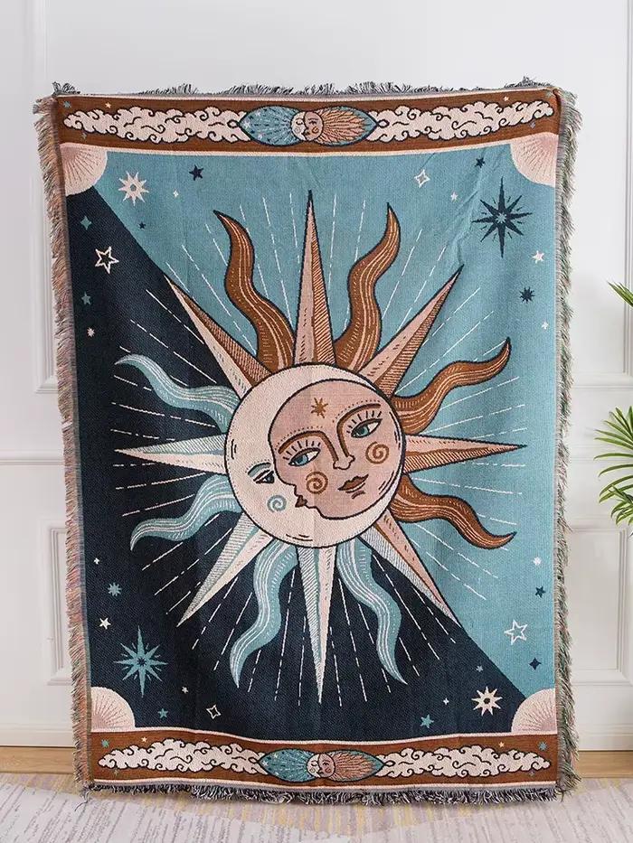 Couverture à jeter lune et soleil