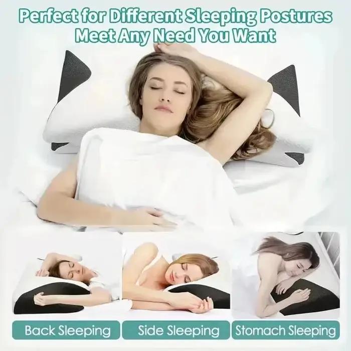 Oreiller cervical orthopédique en forme de papillon – Oreiller ergonomique en mousse à mémoire de forme à récupération lente pour soulager les douleurs cervicales