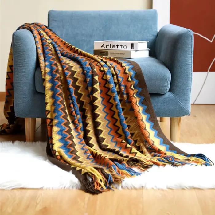 Boho lit Plaid couverture géométrie aztèque Baja couvertures ethnique canapé