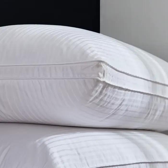 Oreiller en duvet d'oie de qualité hôtel 5 étoiles, avec soutien du cou 3D, tissu 100% coton à rebond lent pour un sommeil confortable