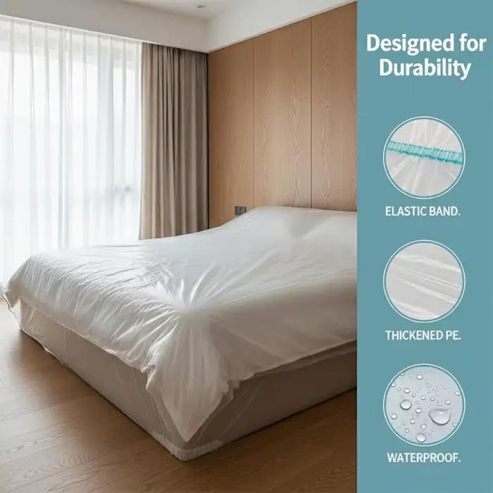 Protège-matelas jetable transparent et imperméable