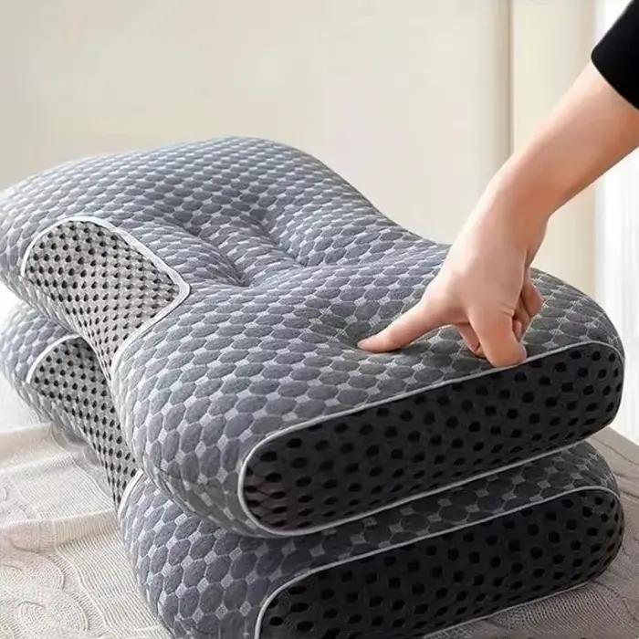 Oreiller orthopédique réglable pour le cou, lot de 2, noyau d'oreiller de qualité supérieure, design ergonomique pour un soutien stable du cou et de la tête