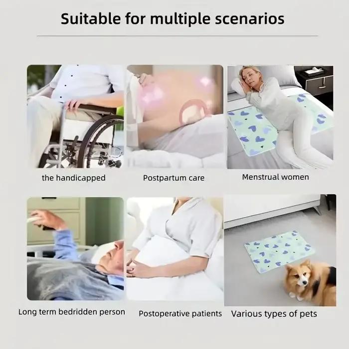 Coussin de protection de lit antidérapant lavable et réutilisable – Tapis de soin épais et durable en fibre de