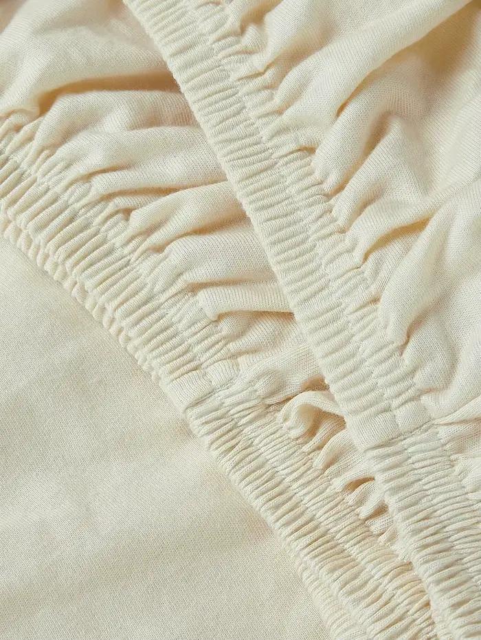 Drap-housse pour bébé 100% coton respirant, doux et confortable, couleur unie