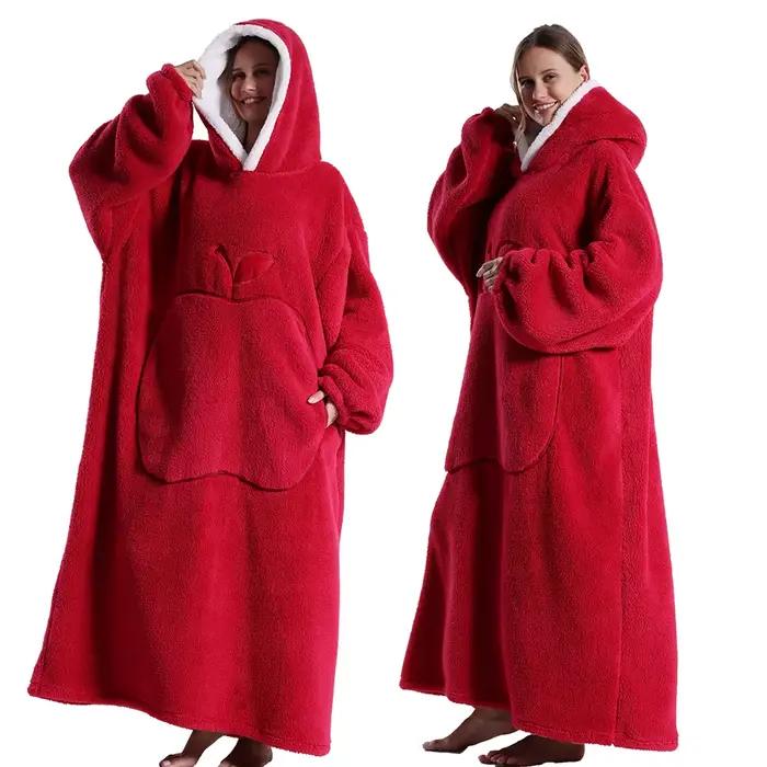 Couverture d'hiver à capuche avec manches pour hommes et femmes