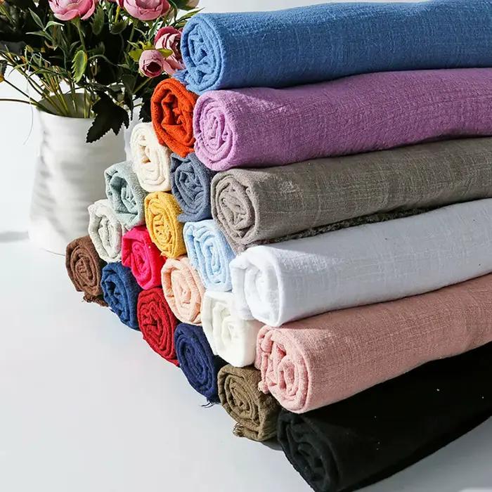 Tissu en pansement de coton lin fin coloré