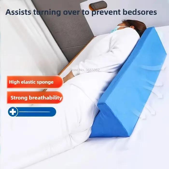 Oreiller compensé latéral corps avec fermeture éclair, oreiller compensé incliné en coton bleu personnalisé bleu pour adultes, dormeur latéral