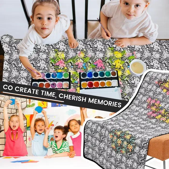 Couverture à colorier soi-même avec 24 marqueurs colorés