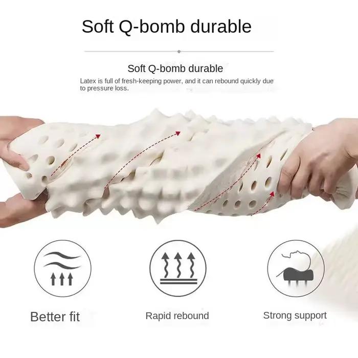 TAIHI Thaïlande latex oreiller Massage cervical orthopédique cou douleur oreillers pour dormir confortable et respirant cadeau pour les hommes