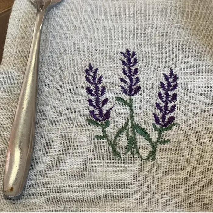 @[Camellia Casa] Hemstitch Poly + lin serviette/couette Provence, France, lavande couleur naturelle Banquet/hôtel/Airbnb/contention