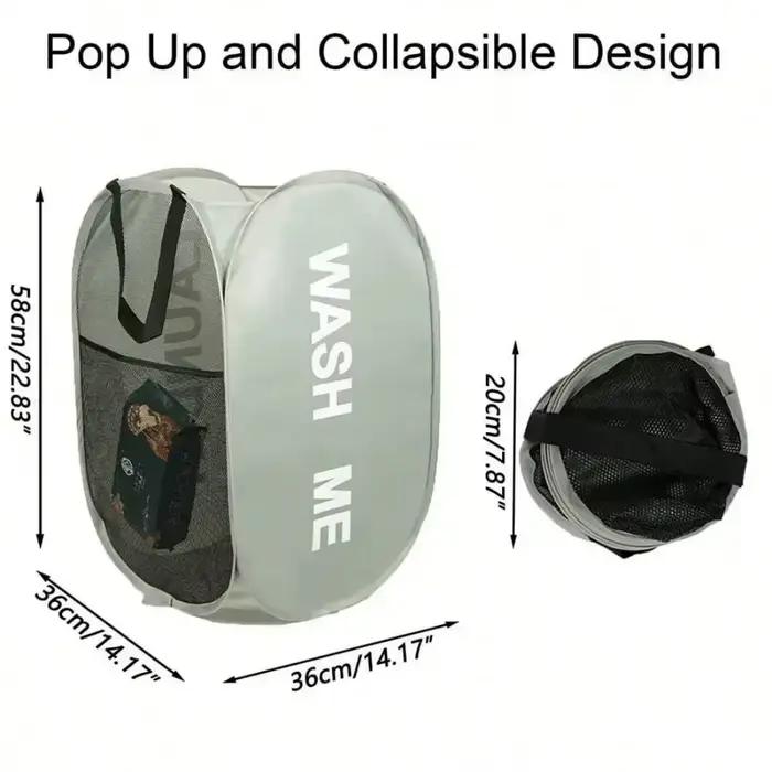 Panier à linge pliable, boîtes de rangement portables pour vêtements sales, panier à linge respirant et peu encombrant pour la salle de bain et la maison