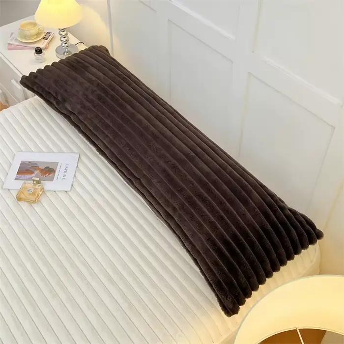 Taie d'oreiller Double en peluche, 1 pièce, longue housse de coussin en flanelle polaire de lait, protection d'oreiller en polaire douce et confortable pour chambre à coucher et dortoir