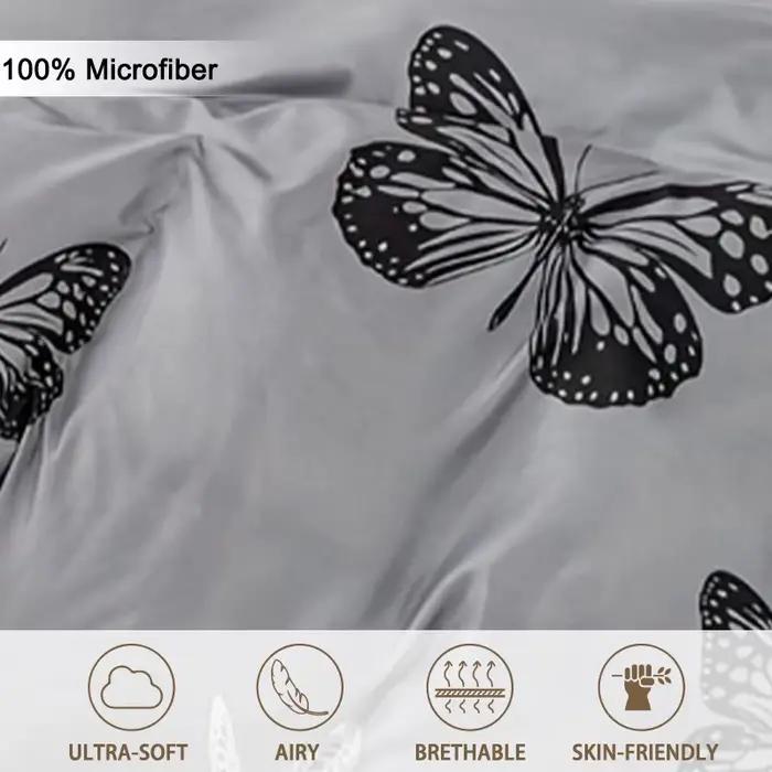 Ensemble de housse de couette imprimé papillon 3 pièces