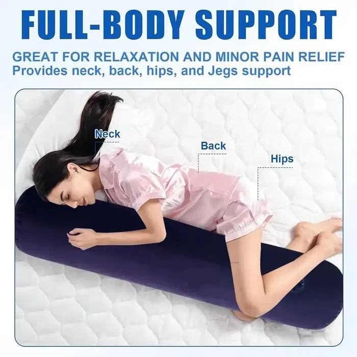 Coussin cylindrique gonflable - Coussin de nuque pour voiture, support de siège, soutien orthopédique de la nuque pour les voyages, le bureau et la maison
