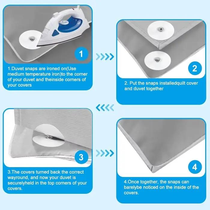 Nouveau couvercle de couette boutons-pression Clips 16 pièces