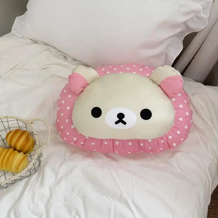 Oreiller de chambre Rilakkuma, ours en peluche Kawaii, coussin de canapé doux, décoration de chambre Kawaii, oreiller de sieste Anime, cadeau de Noël pour petite amie