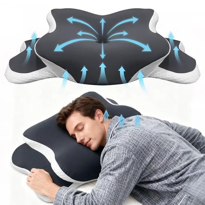 Oreiller cervical ergonomique en mousse à mémoire de forme