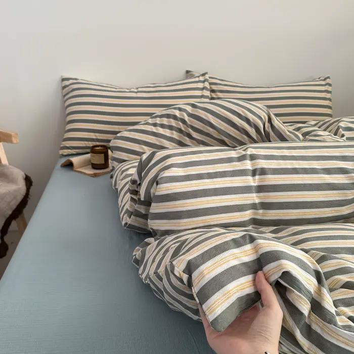 Housse de couette imprimée à rayures