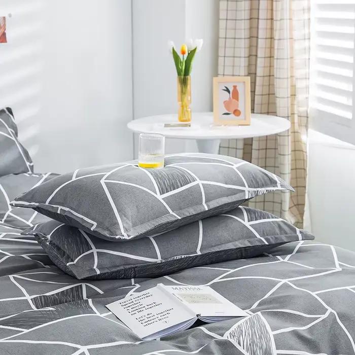 Taies d'oreiller rectangulaires à motif géométrique imprimé à carreaux pour adulte