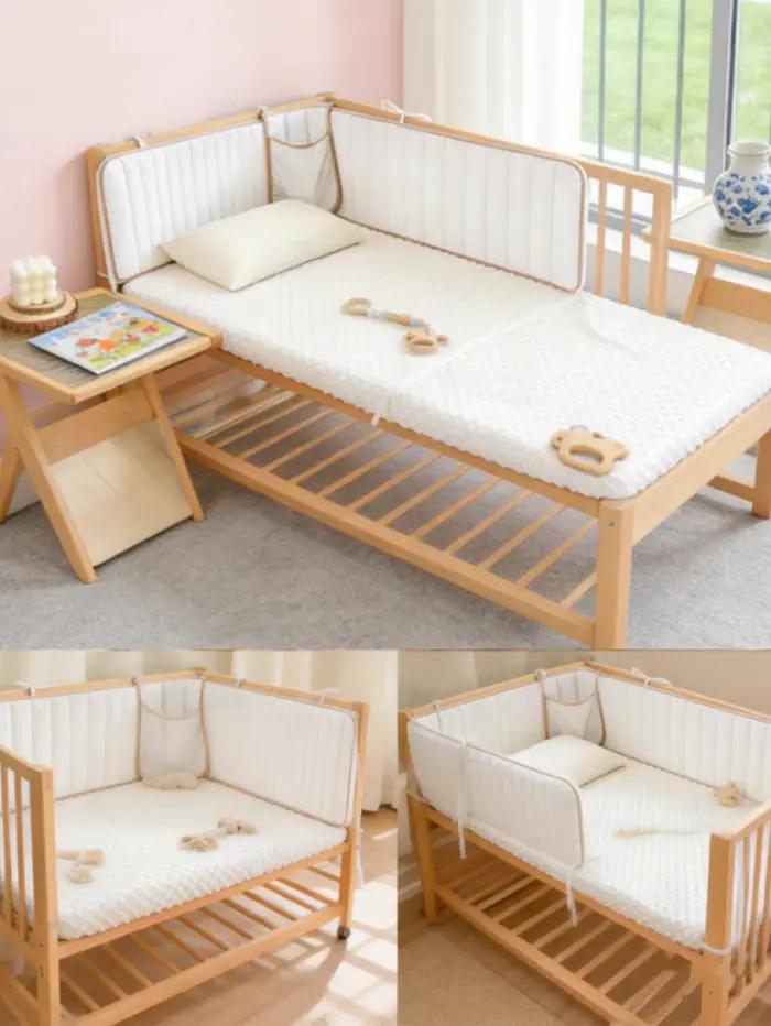Barrière de protection tressée souple pour lit bébé