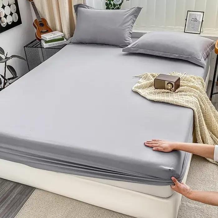 Drap-housse brossé de couleur unie de qualité supérieure