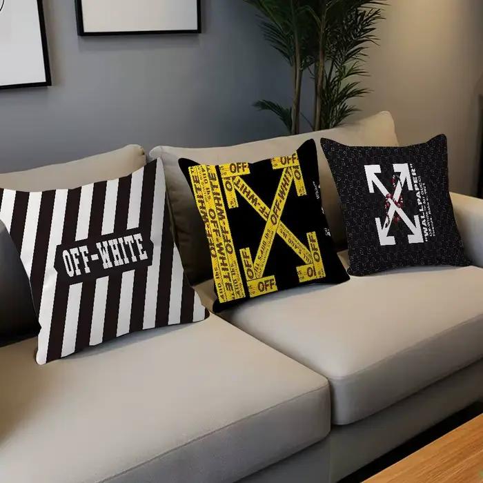 Housse de coussin décorative de luxe populaire avec logo O-Off W-White pour chambre à coucher et canapé de salon