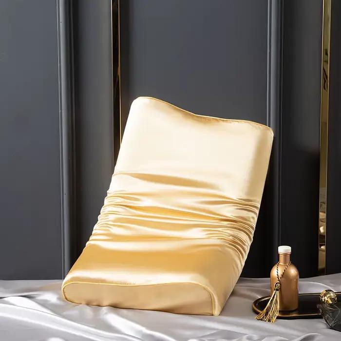 22 Momme 6A 100% taie d'oreiller en soie de mûrier pour oreiller en Latex et mousse à mémoire de forme solide housse de coussin peau de cheveux protéger étui décoratif