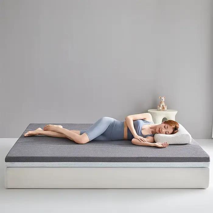 Surmatelas en mousse à mémoire de forme, épais, style tatami, avec housse amovible pour la maison, le dortoir et la chambre à coucher
